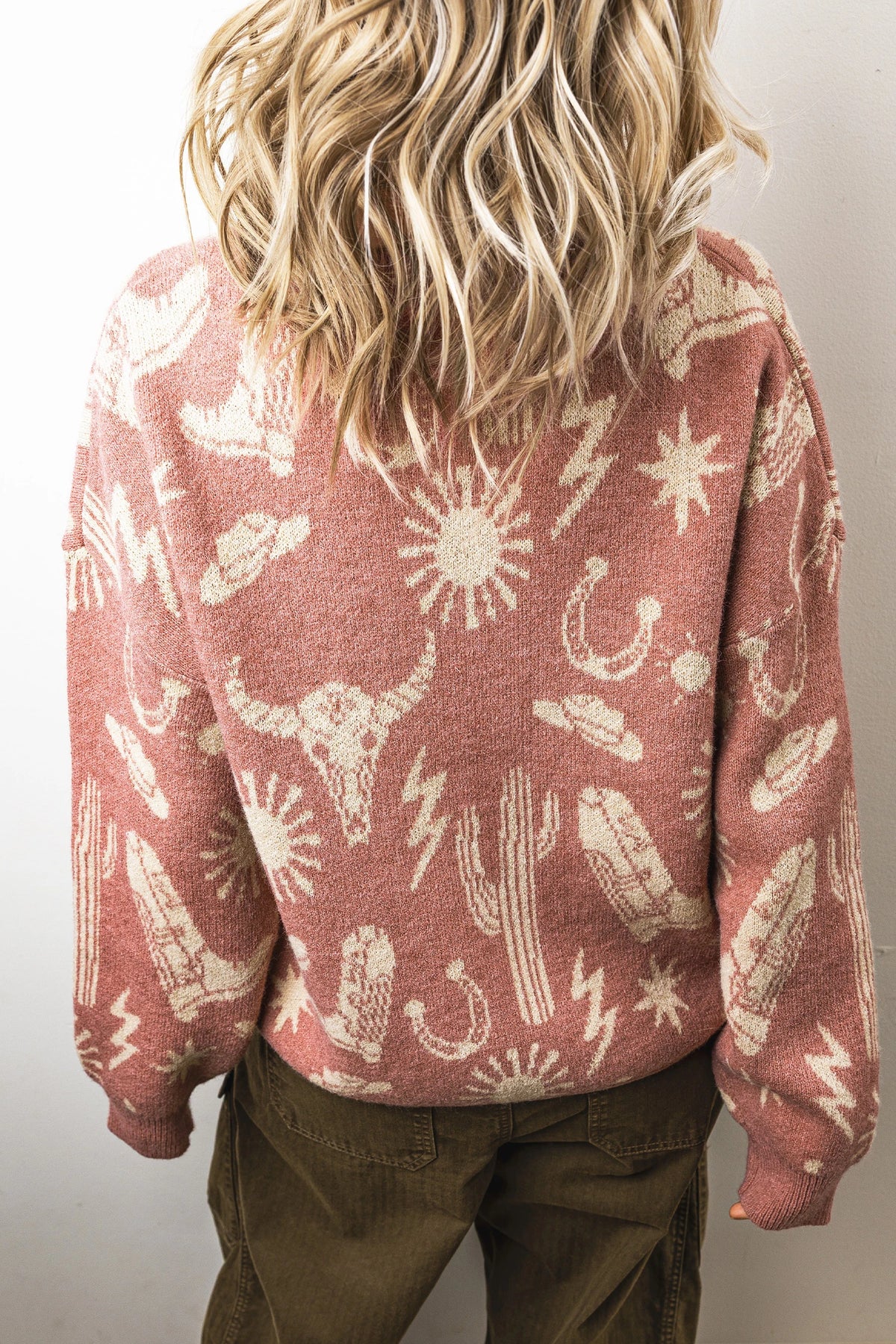 Peach Blossom Long Sleeve Sweater