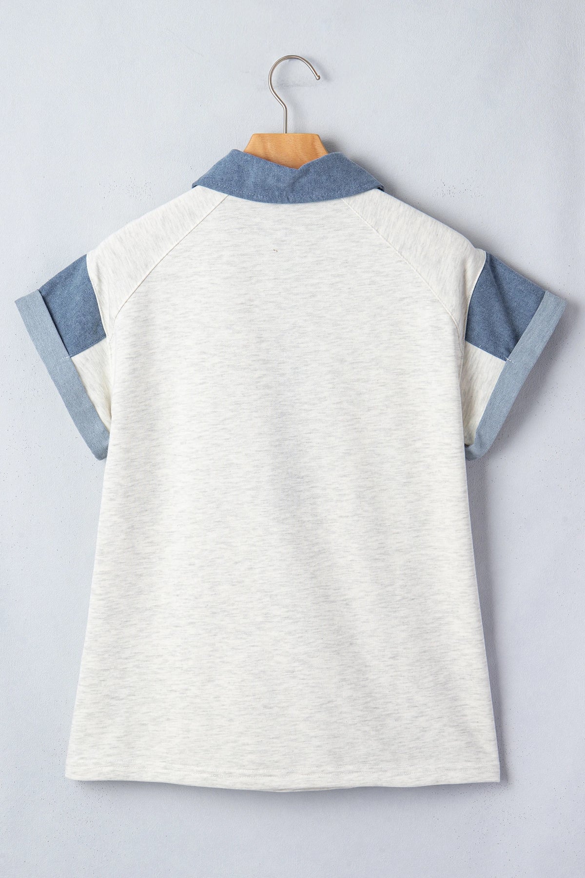 Light Grey & Denim Blouse