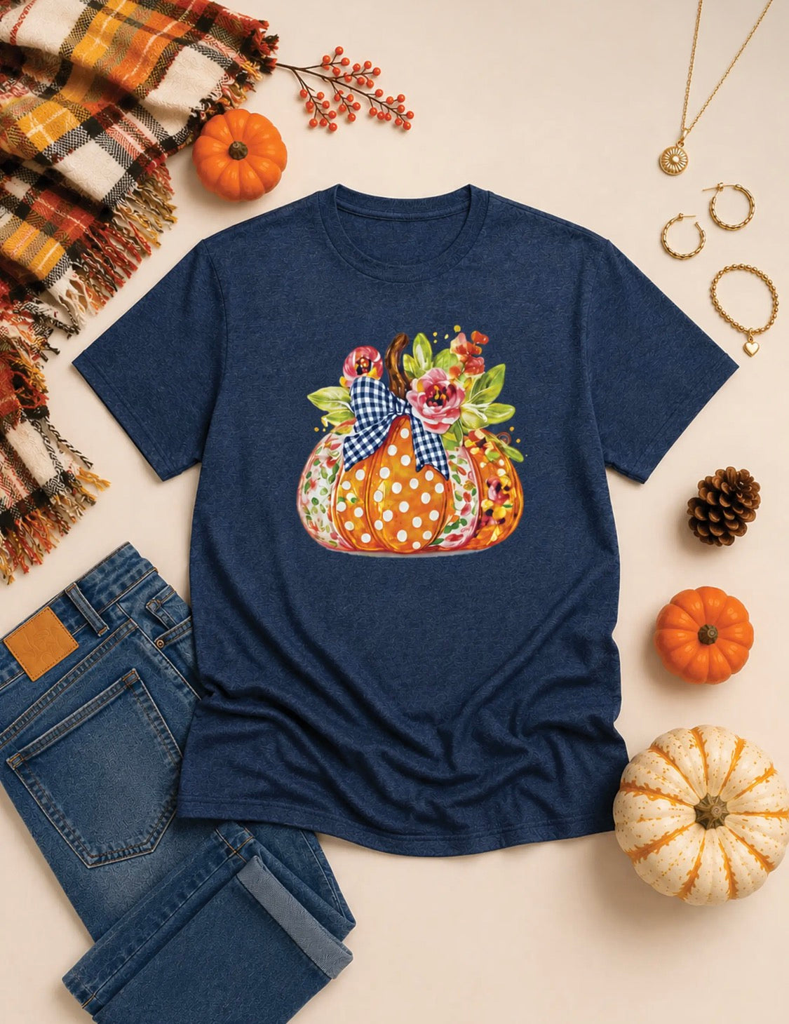 Floral Pumpkin Graphic Tee