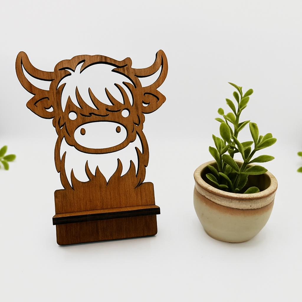Highland Cow Phone Stand