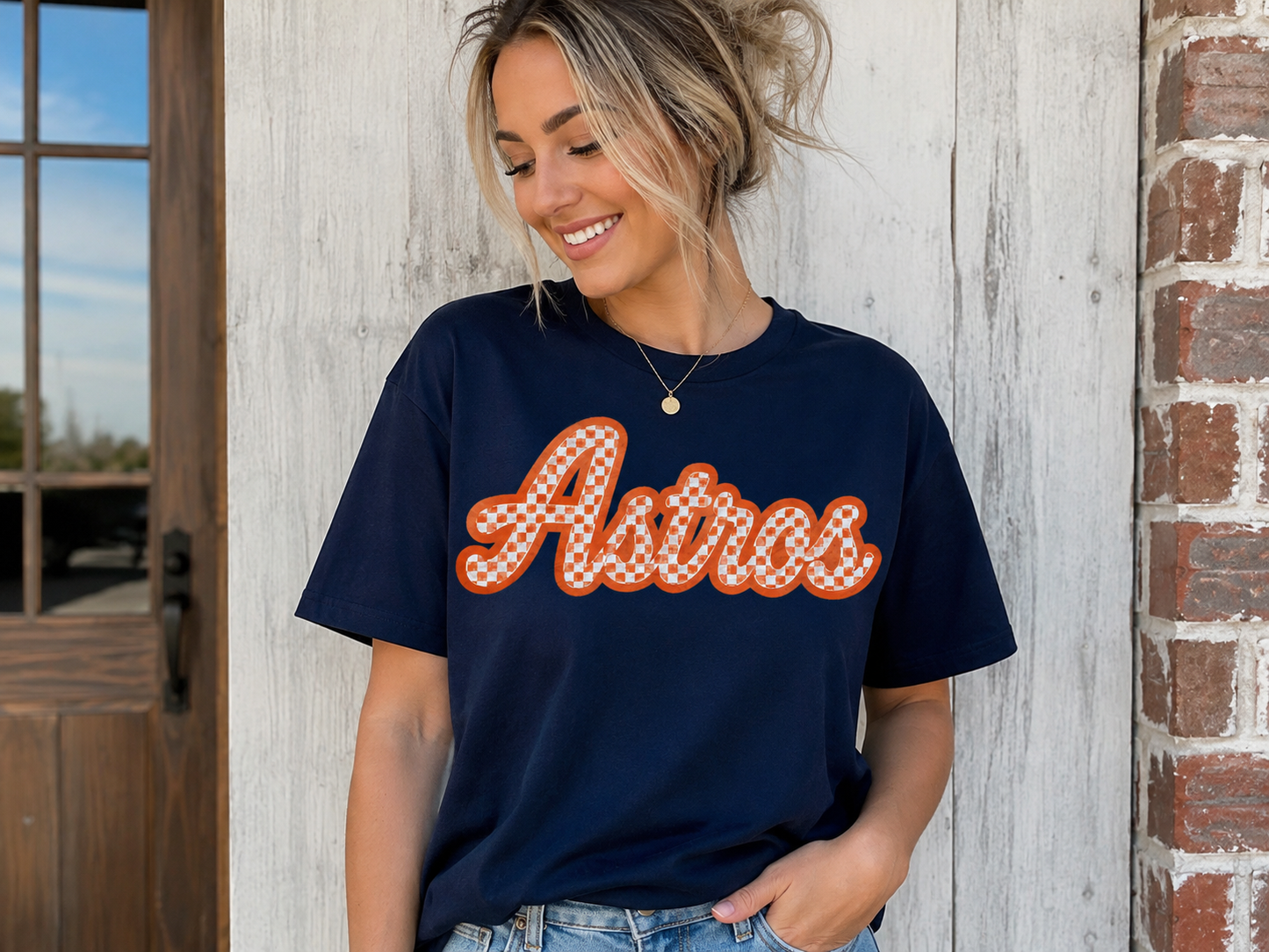 Astros Checkered Graphic Tee