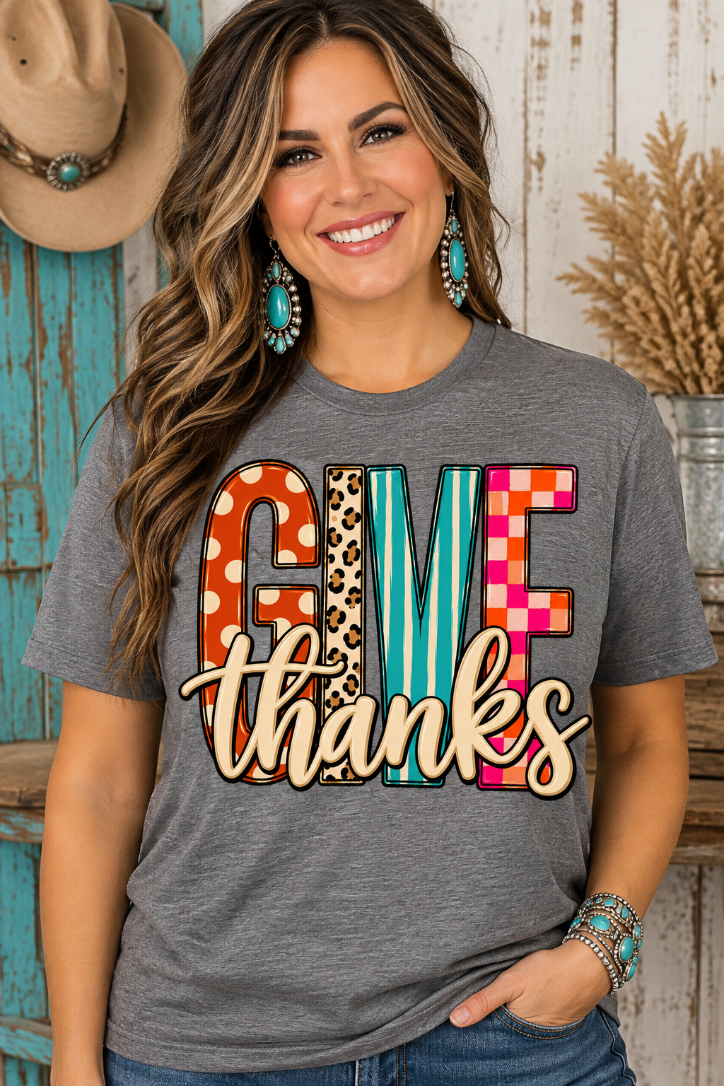 Give Thanks Sweatshirt or Graphic Tee
