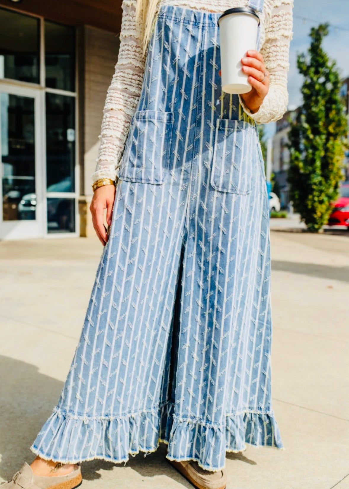 Beau Blue Frayed Overalls
