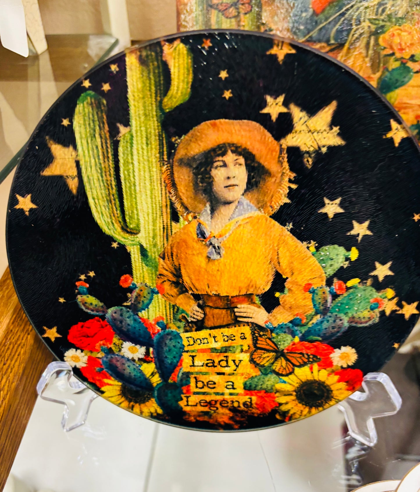 Cactus Dont Be a Lady Be Legend Cutting Board