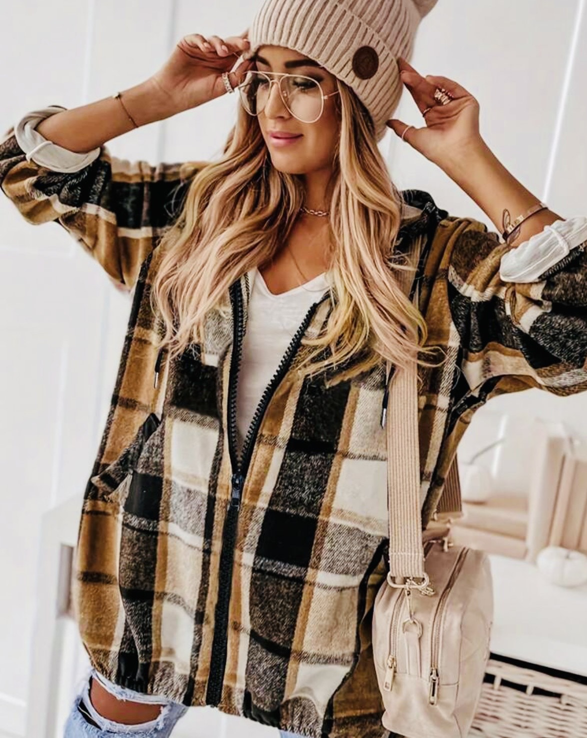 Flannel Zip Up Jacket