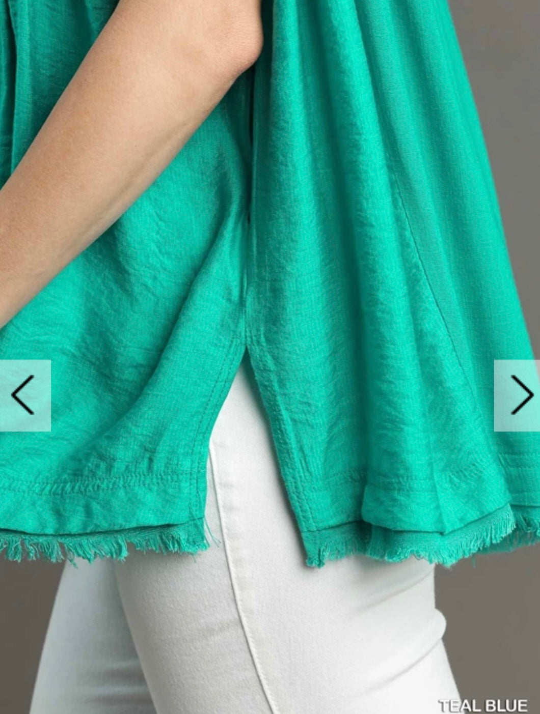 Ruffle Tiers Linen Round Neck Top