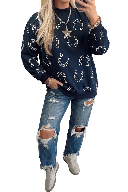 Navy Horseshoe Sweatshirt