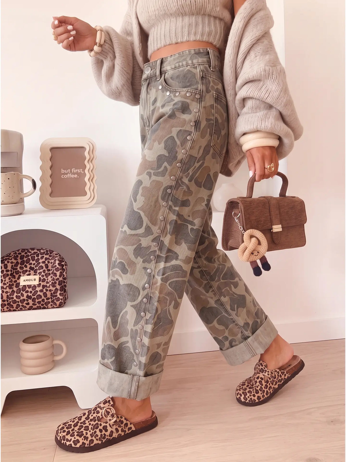 Camo Abstract Studded Jean