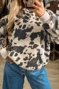 Western Print Long Sleeve Hoodie