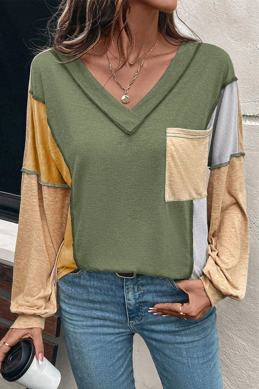 Jungle Green V-Neck Top