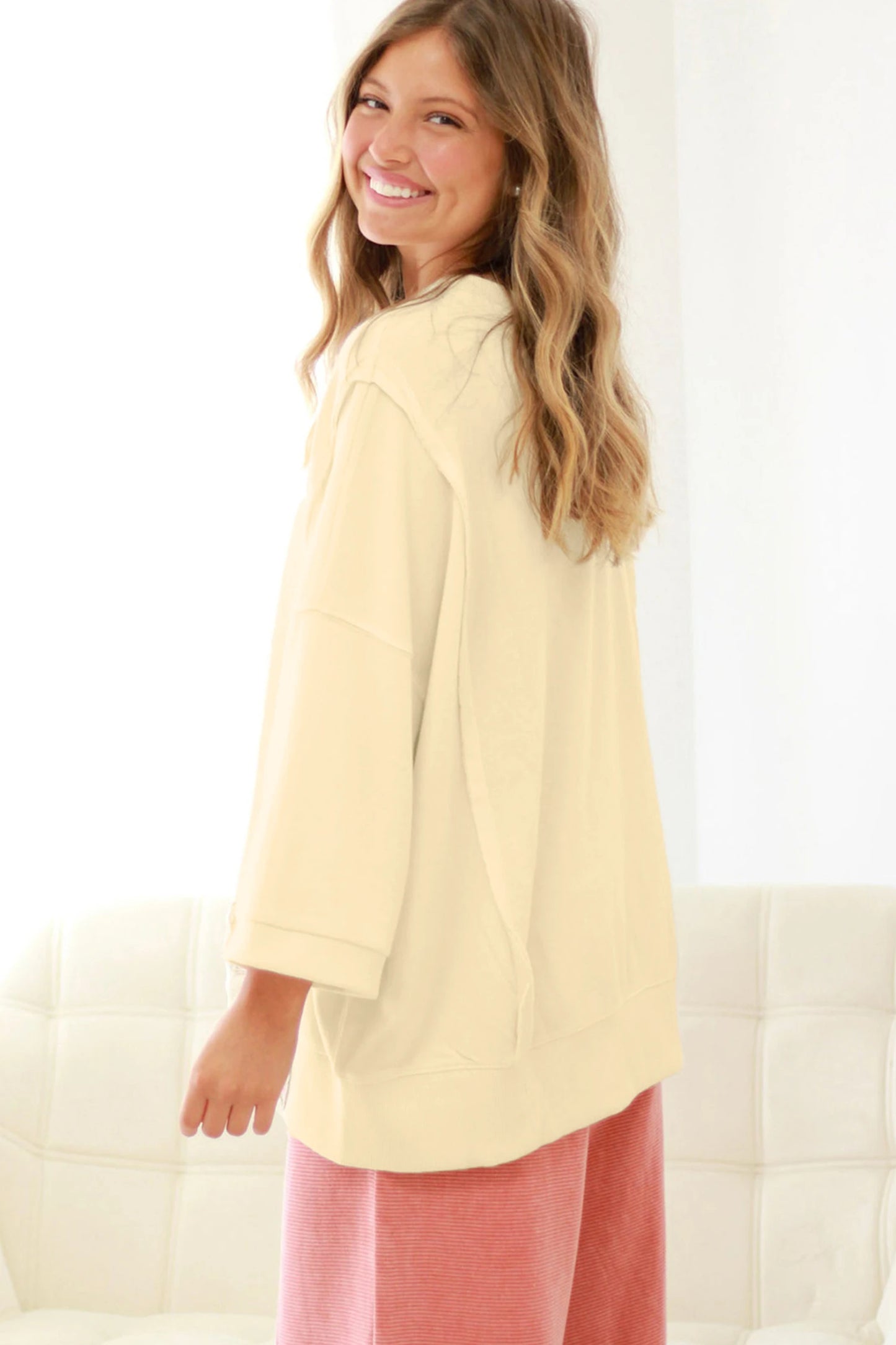 Beige Bow Top
