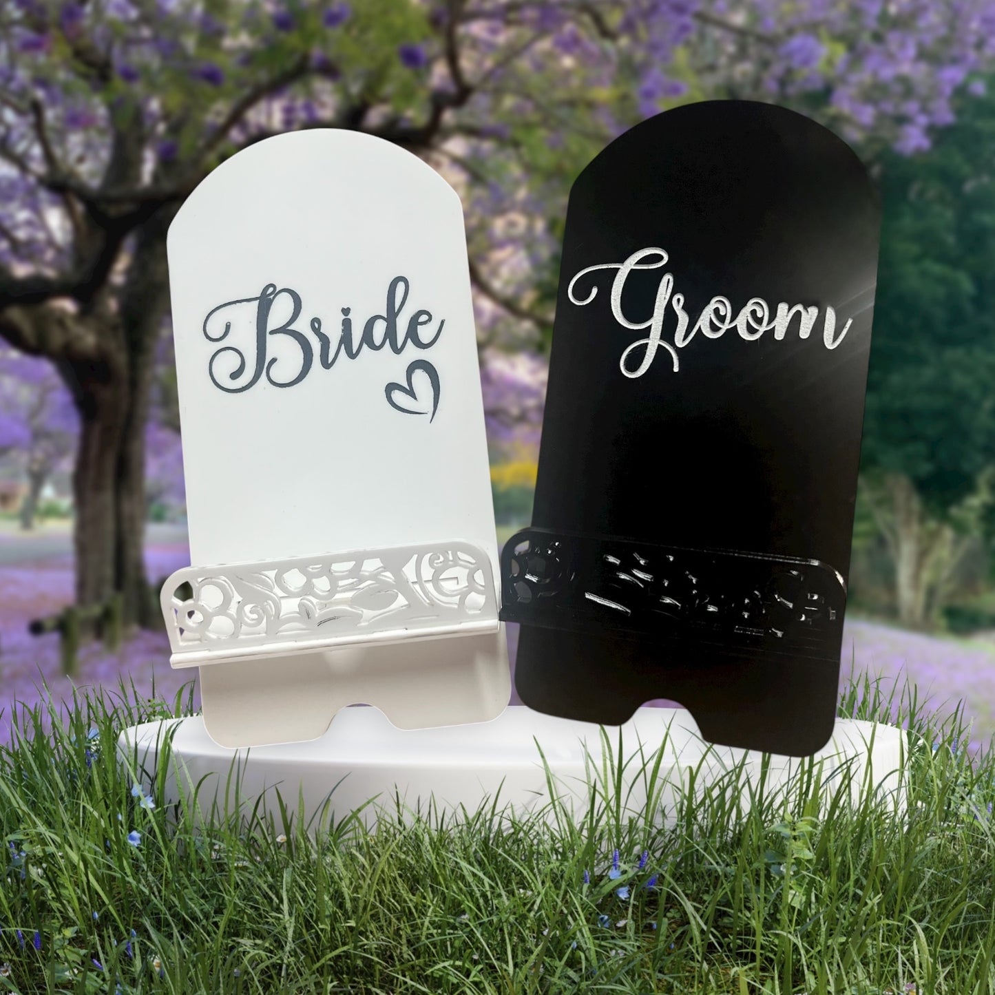 Bride/Groom Phone Stands