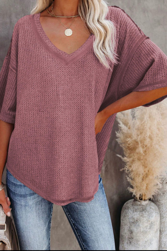 Rose Exposed Seam Top