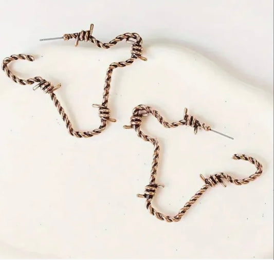 Barbed Wire Cow Earrings