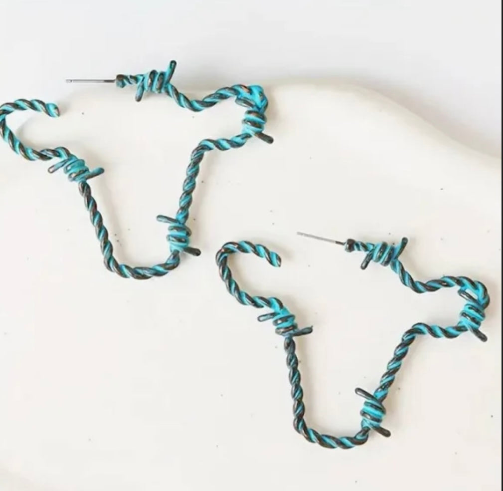 Barbed Wire Cow Earrings