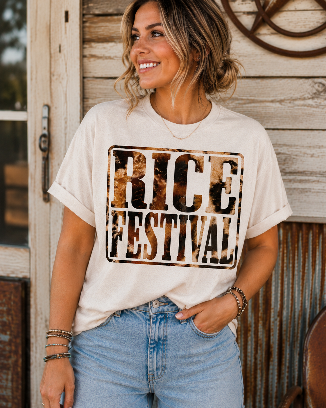 Rice Festival Cowhide Graphic Tee