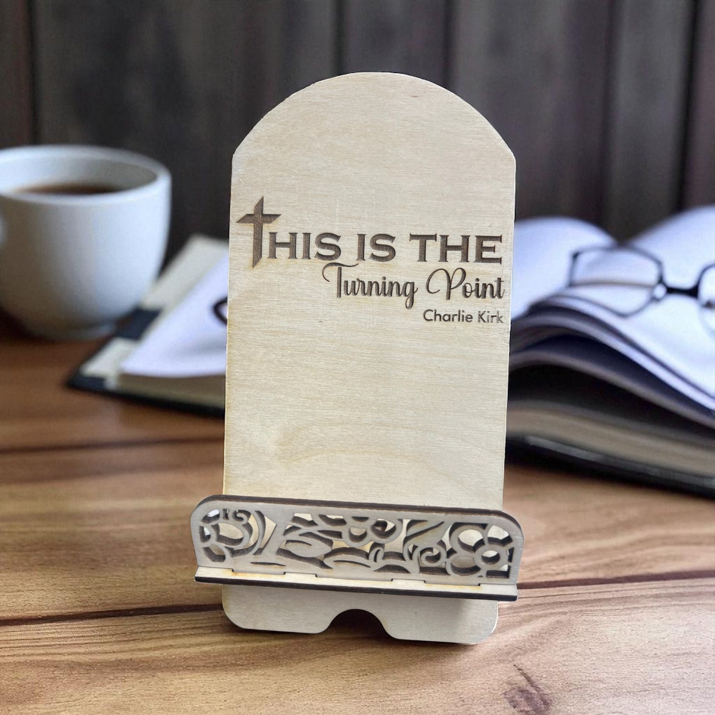 Turning Point Phone Stand