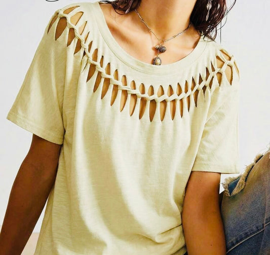 Yellow Cut-Out Tee