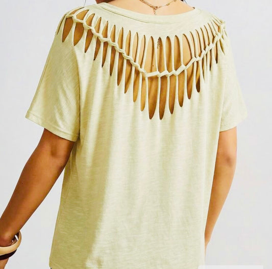 Yellow Cut-Out Tee