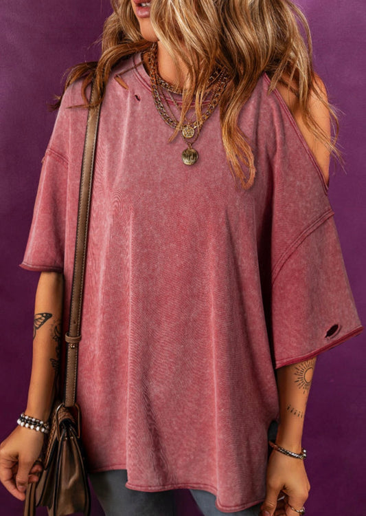 Clay one shoulder half sleeve top