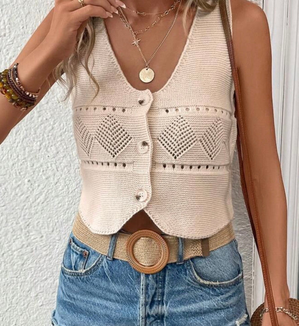 Crochet Knit Vest