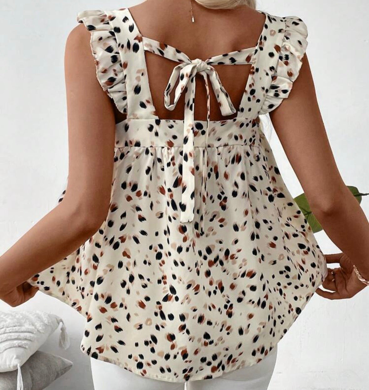 All Over Printed Cap Sleeve Top