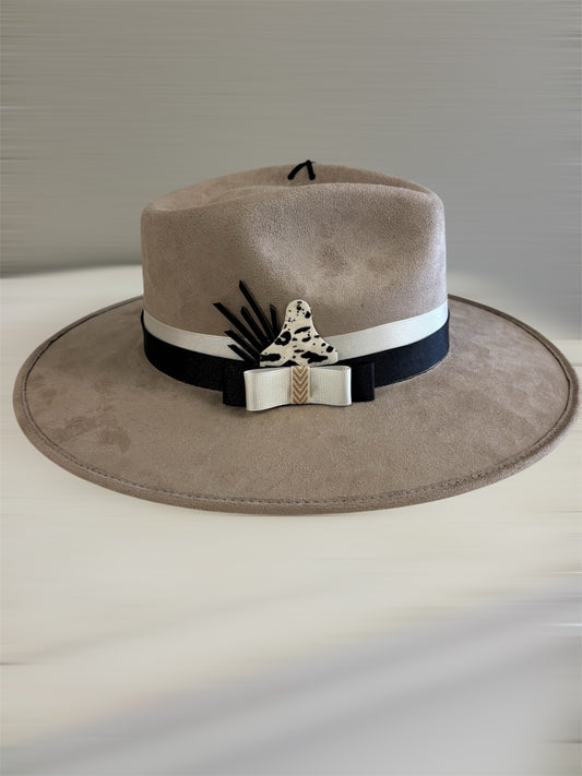 Black & White Cow Hide Tag Hat