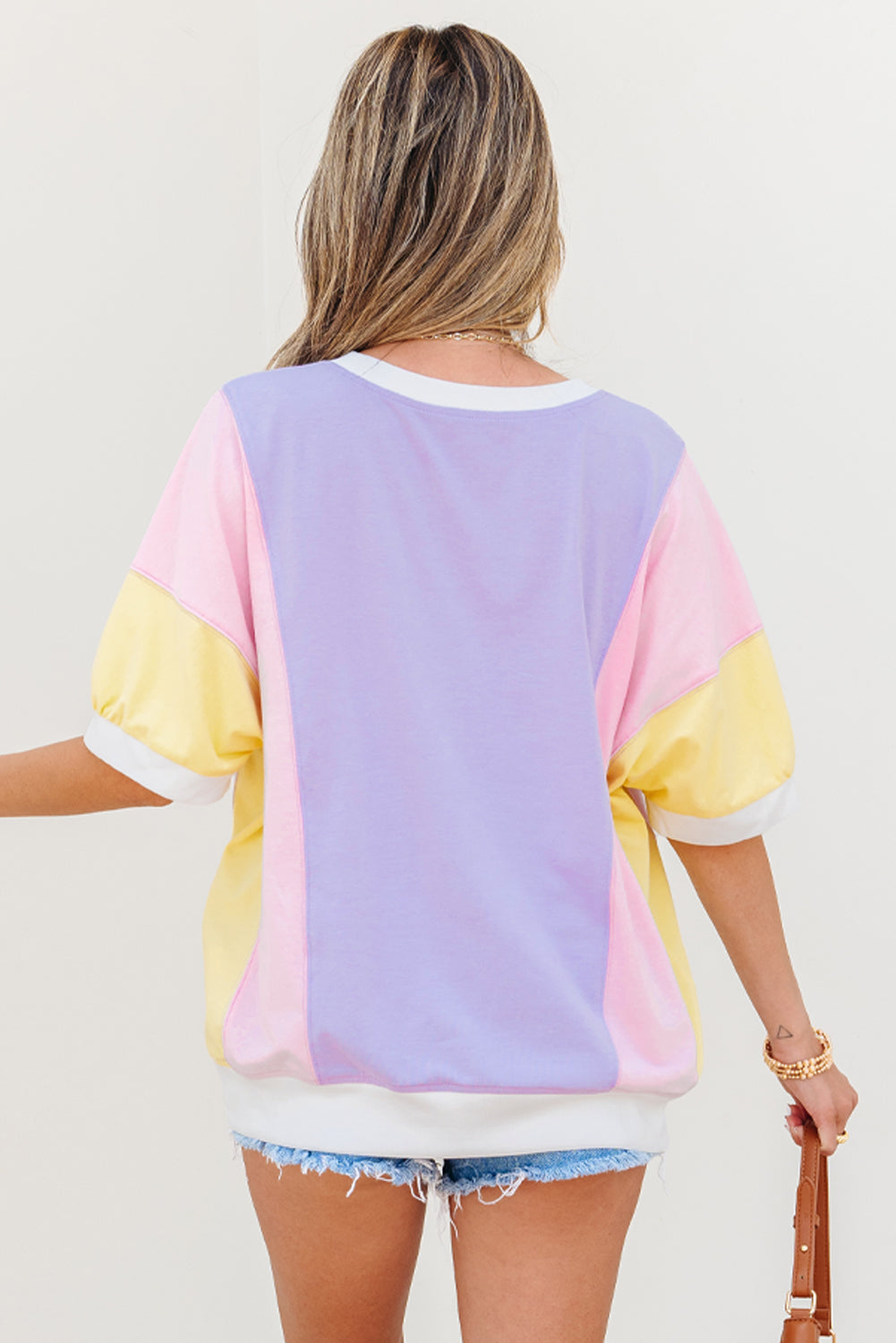 Pastel Purple Color Block Top