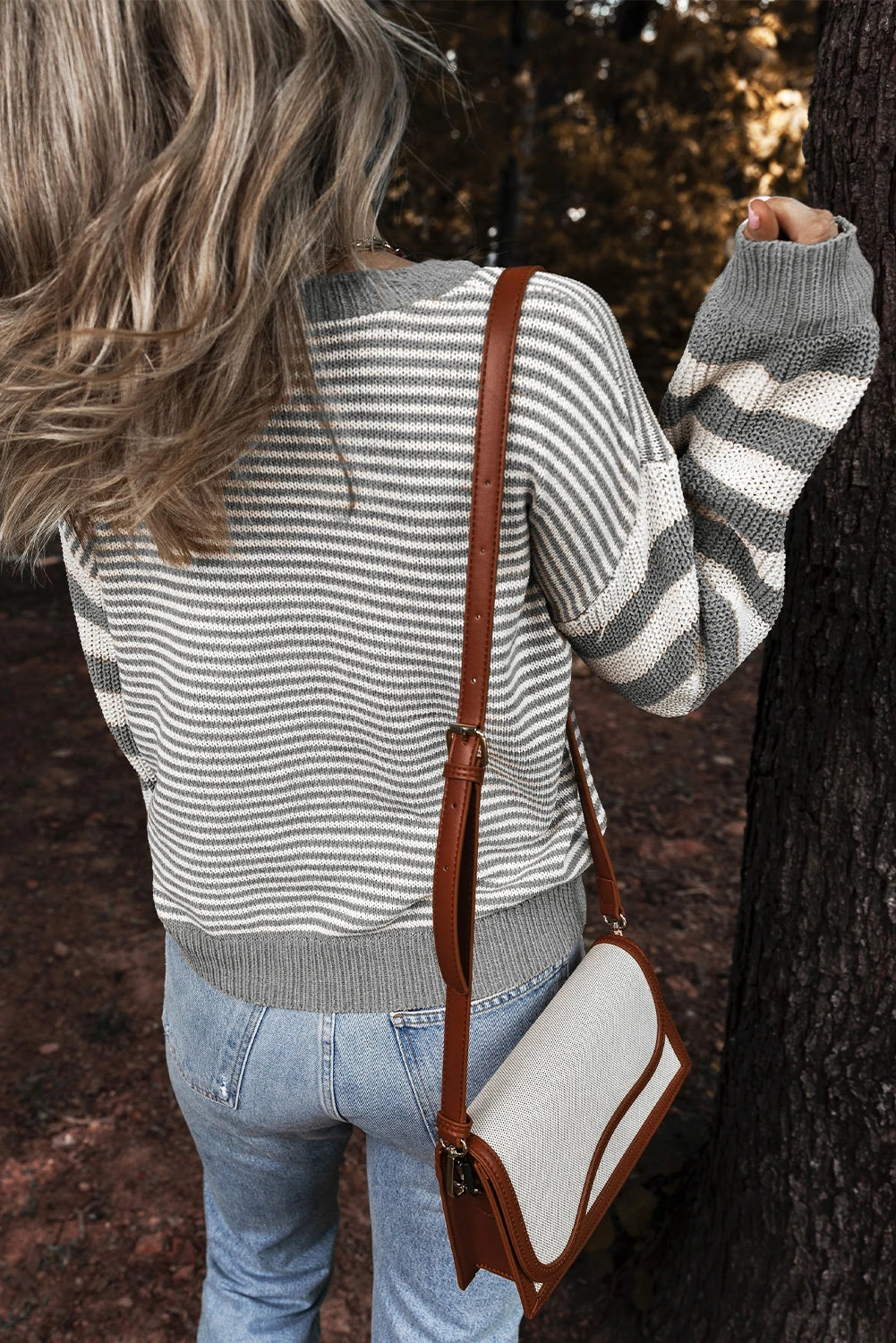 Grey Stripe Sweater
