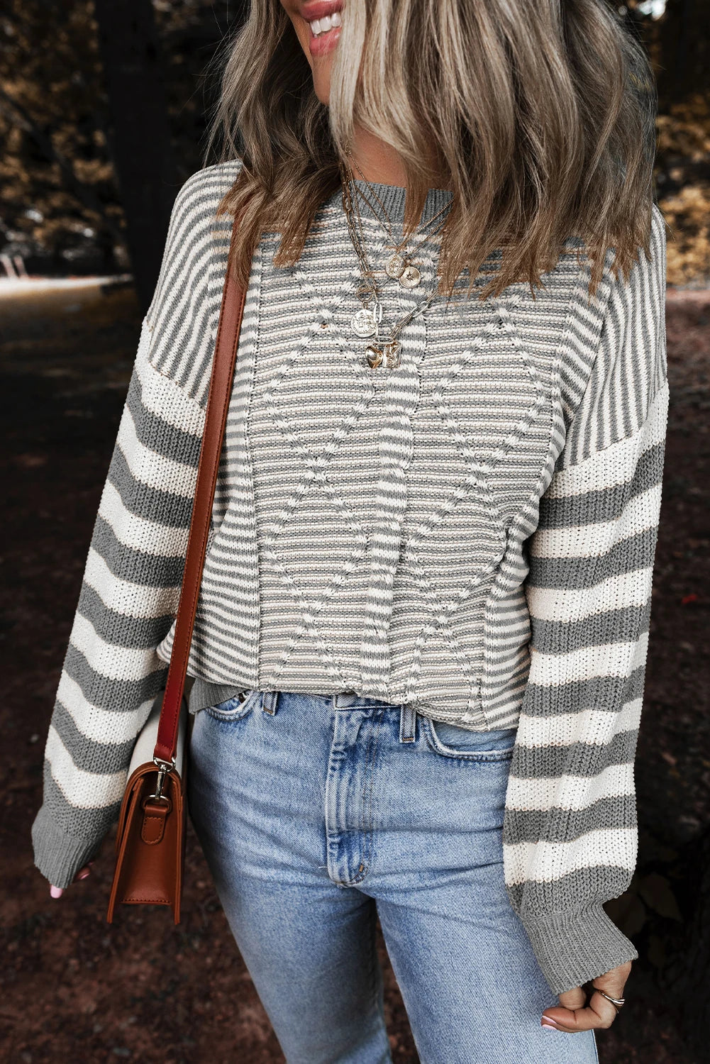 Grey Stripe Sweater